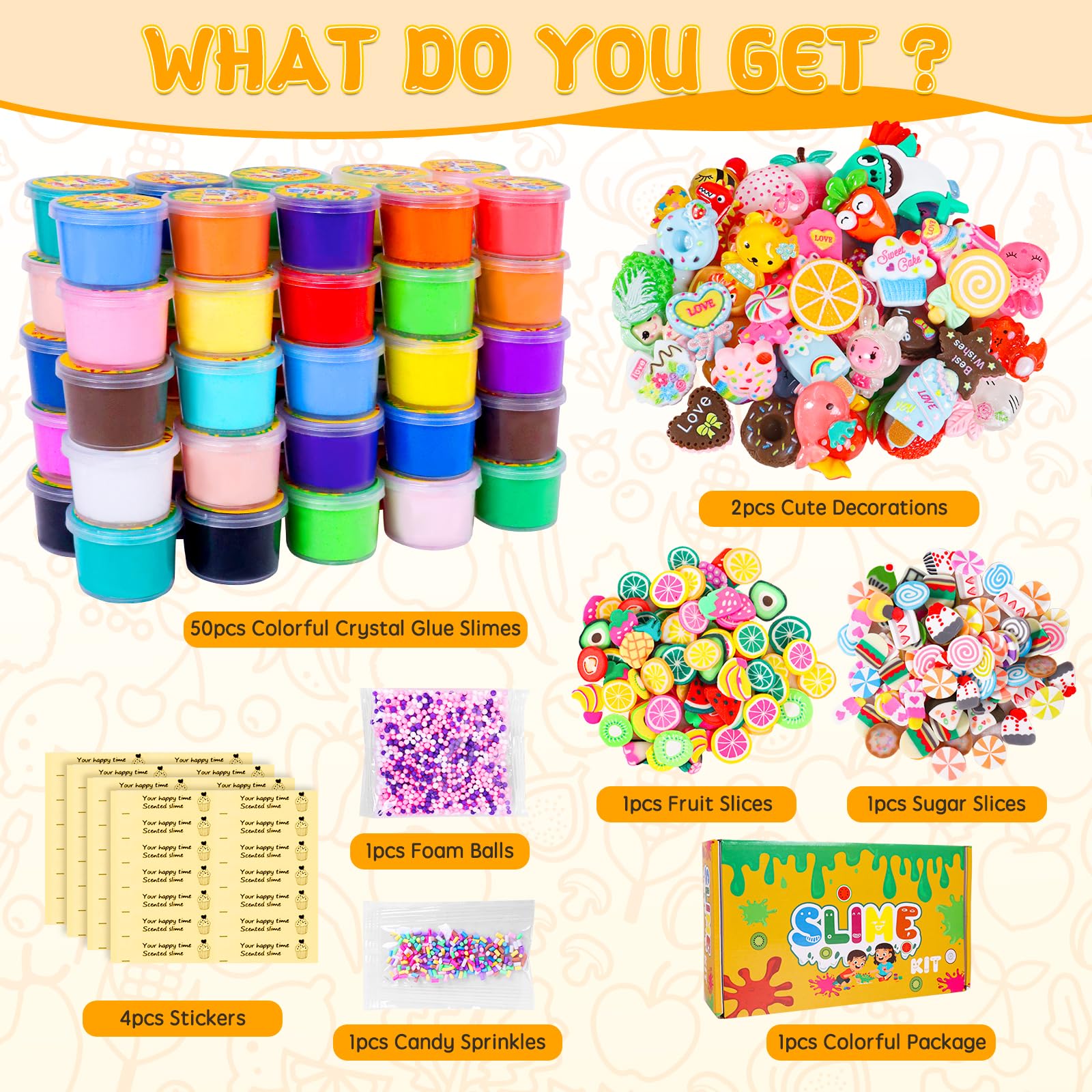 15 pack of FODYNE mini butter slime kits featuring soft, non-sticky cotton candy and fruit slime for kids' DIY fun and stress relief