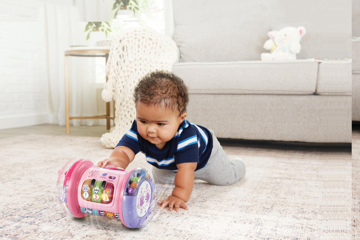 VTech Baby Explore & Discover Roller, Interactive Baby Toy with Gears, Rollers, Beads, Lights & Music, Roll & Push Gift for Infants 6, 9, 12 months +, English Version