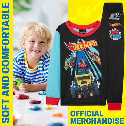 Get Trend Hot Wheels Pyjamas Set for Kids 2-7 Years, Long PJs for Toddlers, Winter Loungewear Nightwear, Gamer Gifts for Boys (2-3 Years, Multi Hot Wheels)