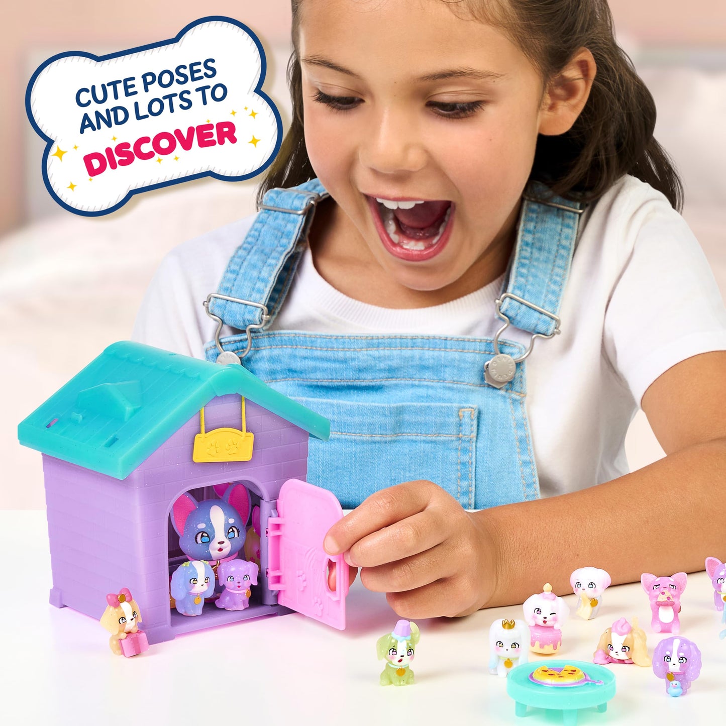 Little Live Pets Mama Surprise Families - Puppy Party Pack, Collect 15 Mini Collectible Puppies and Mama Pup, Fold-Out Playset with Mama's House, Over 80 Puppies to Collect, Fun Gift for Kids