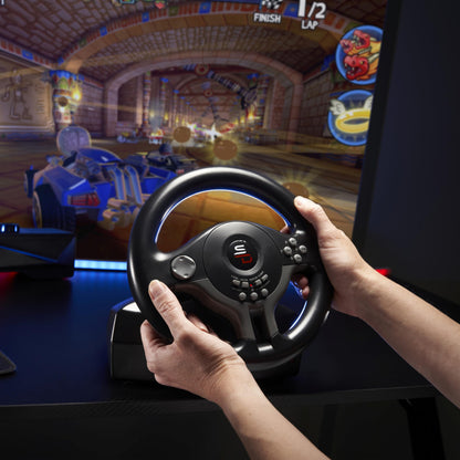 Subsonic Superdrive - Racing Steering Wheel Driving Wheel SV200 with pedals and shift paddles for Nintendo Switch - PS4 - Xbox One - PC