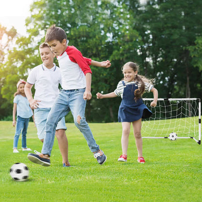Dreamon set of 2 kids football goal post nets with soccer balls and pump, suitable for indoor and outdoor soccer training and play
