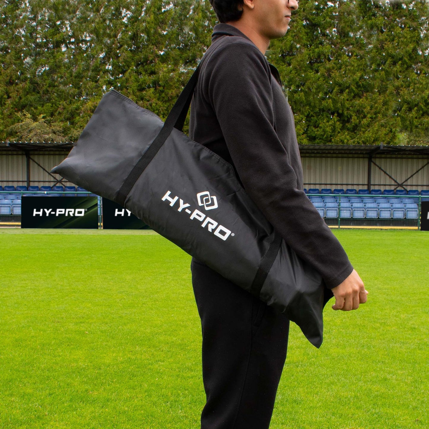 Hy-Pro 8ft x 5ft Box Football Goal, Collapsible, Quick set up, Portable, Carry Bag and Secure Pegs