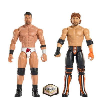 Mattel WWE Main Event Showdown Action Figures 2-Pack with Accessory, Series #24 LA Knight vs Logan Paul Collectible Set, 6-inch, JHJ55