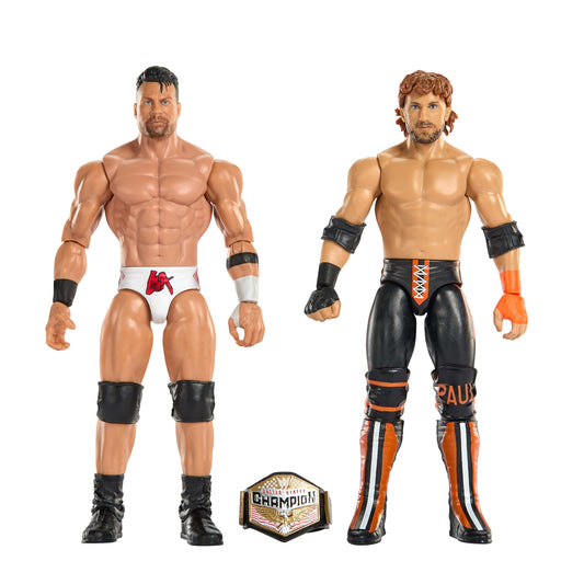 Mattel WWE Main Event Showdown Action Figures 2-Pack with Accessory, Series #24 LA Knight vs Logan Paul Collectible Set, 6-inch, JHJ55