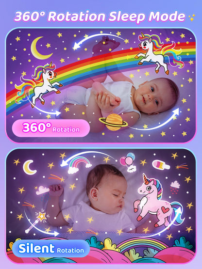 【Gift box】Sensory Toys for Babies Baby Girl Gift,15 Films+10 White Noise Baby Night Light Kids Night Light Projector,1200mAh+Remote Princess Christening Gifts for Girls Toys for 3 Year old Girls