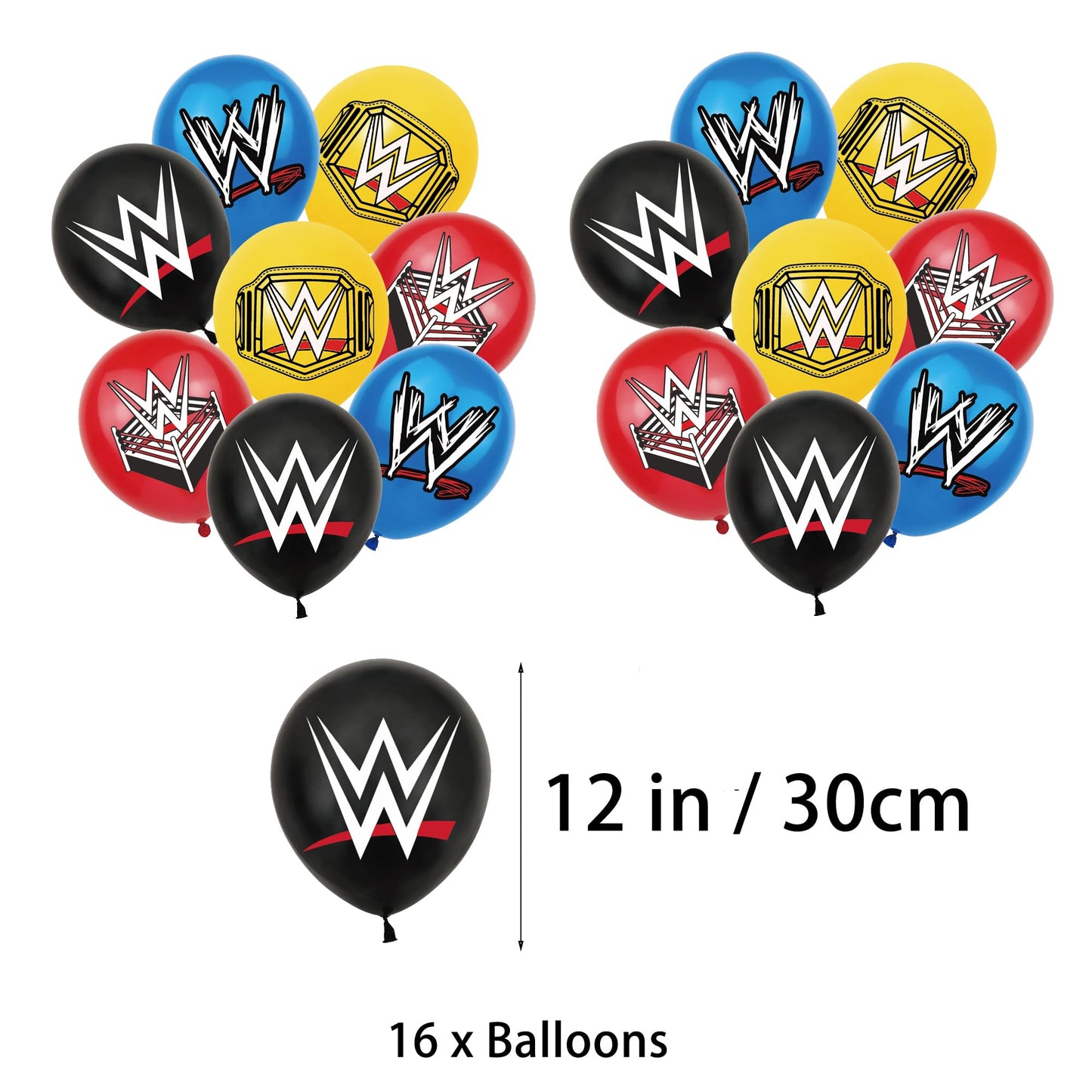 Wrestlinss Birthday Party Decorations Wrestling Party Supplies, Happy Birthday Banner, Balloons, Cake Toppers Decoration Cupcake Toppers
