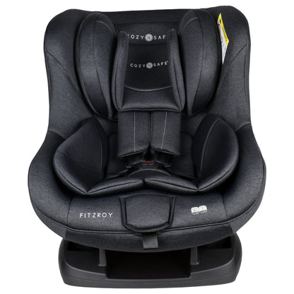 Cozy N Safe Fitzroy Group 0+1 Car Seat 0-18KG, Birth - 4 Years, 5 Point Harness, 4 Position Recline, Rear Facing from Birth to 13kg/ Forward Facing from 9kg to 18kg, Deep Padding - Graphite