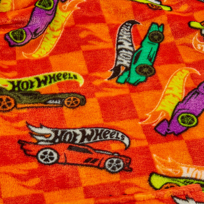 Hot Wheels Hoodie For Kids | Boys Oversized Hoodie Soft Fleece Blanket | Sherpa Hood Lining | Car Gift For Boys | One Size Fits All Age 4-10 Years Orange