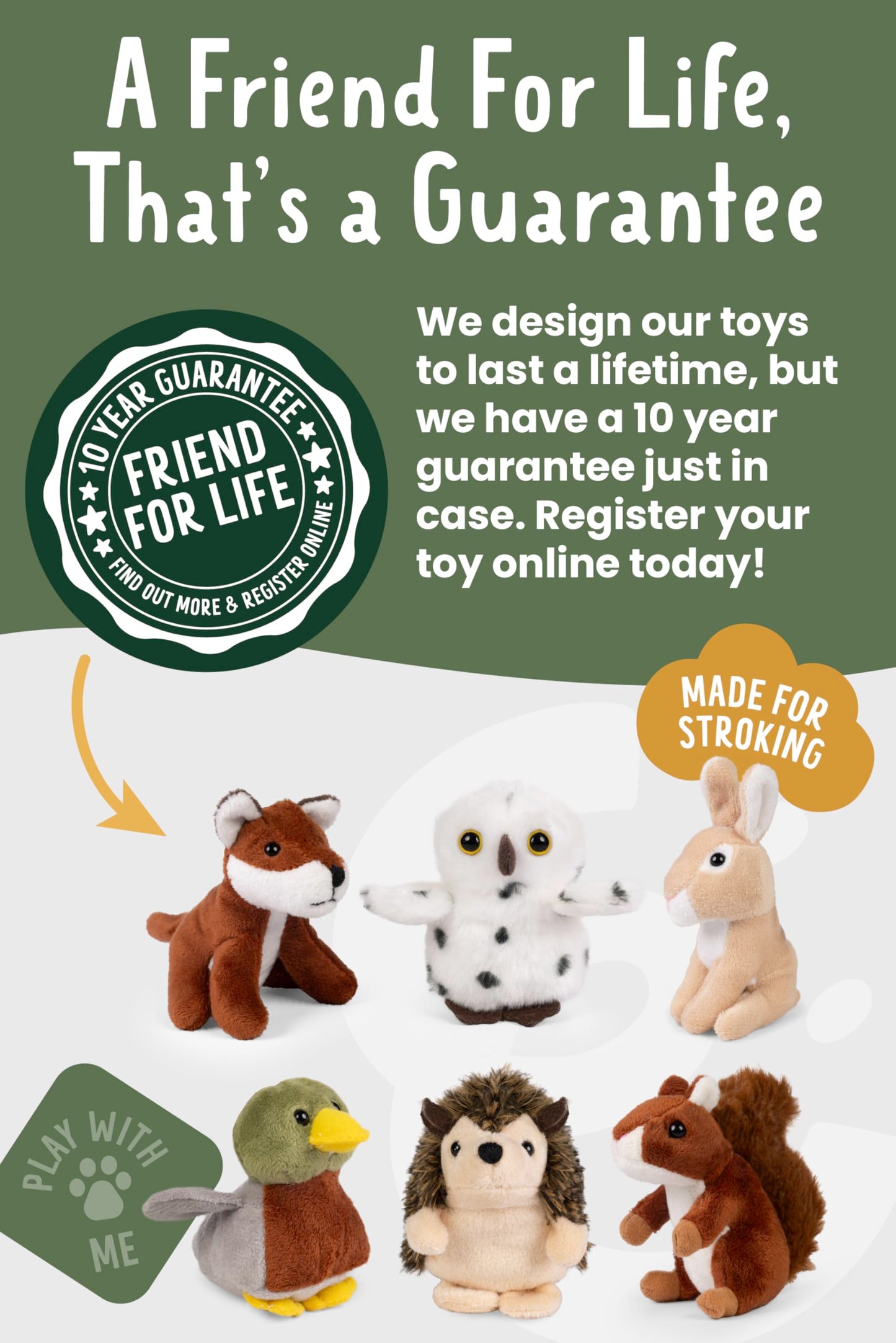 Living Nature Wildlife Buddies – 6 x 9 cm Realistic Mini Woodland Animal Plush Toys, Cuddly Stuffed Animals for Kids & Collectors