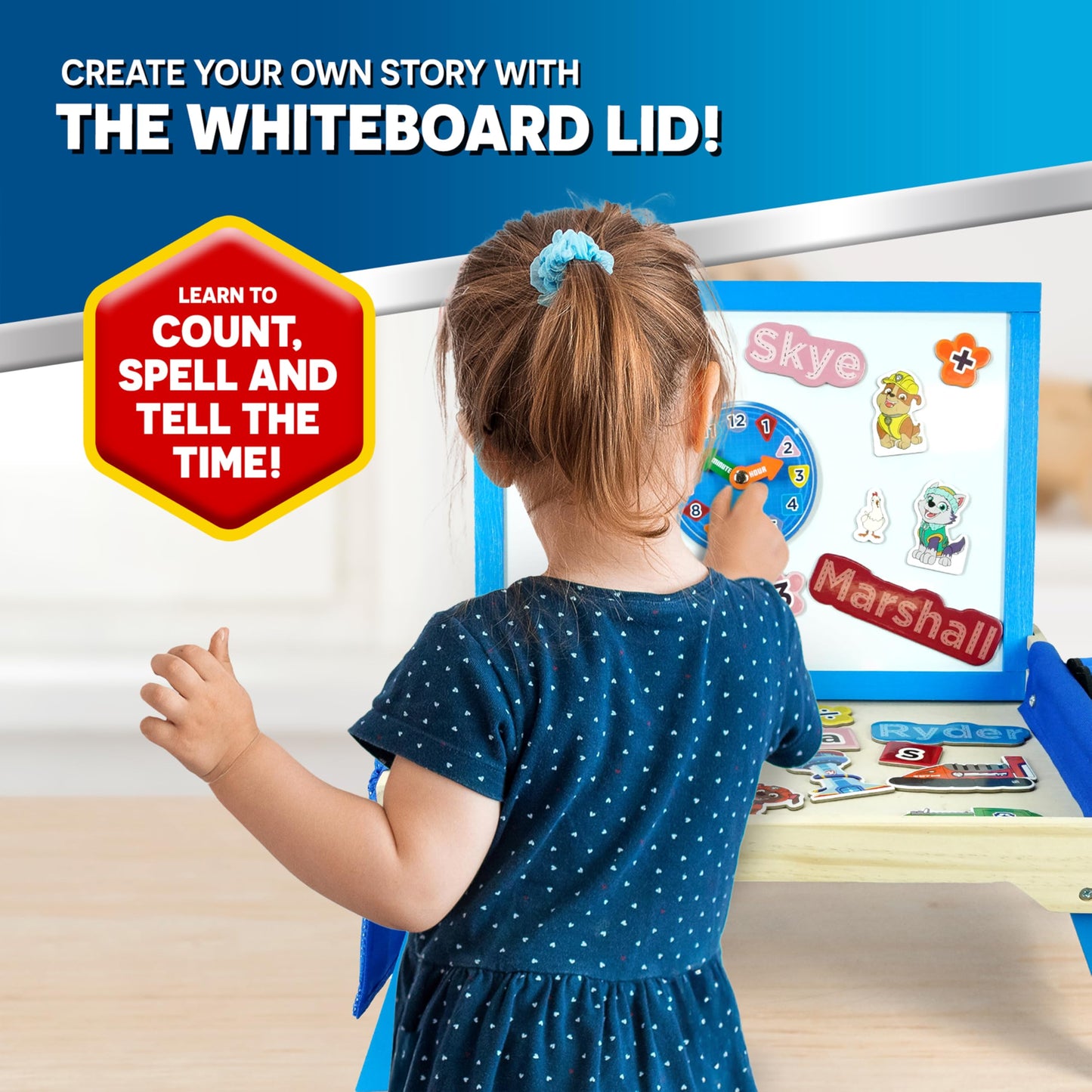 Paw Patrol Creation Station Table - Magnetic Creation Station, Counting, Colouring, Spelling, Time-Telling, Drawing, Colourful - Hours of Craft Fun for 3 Years and Up