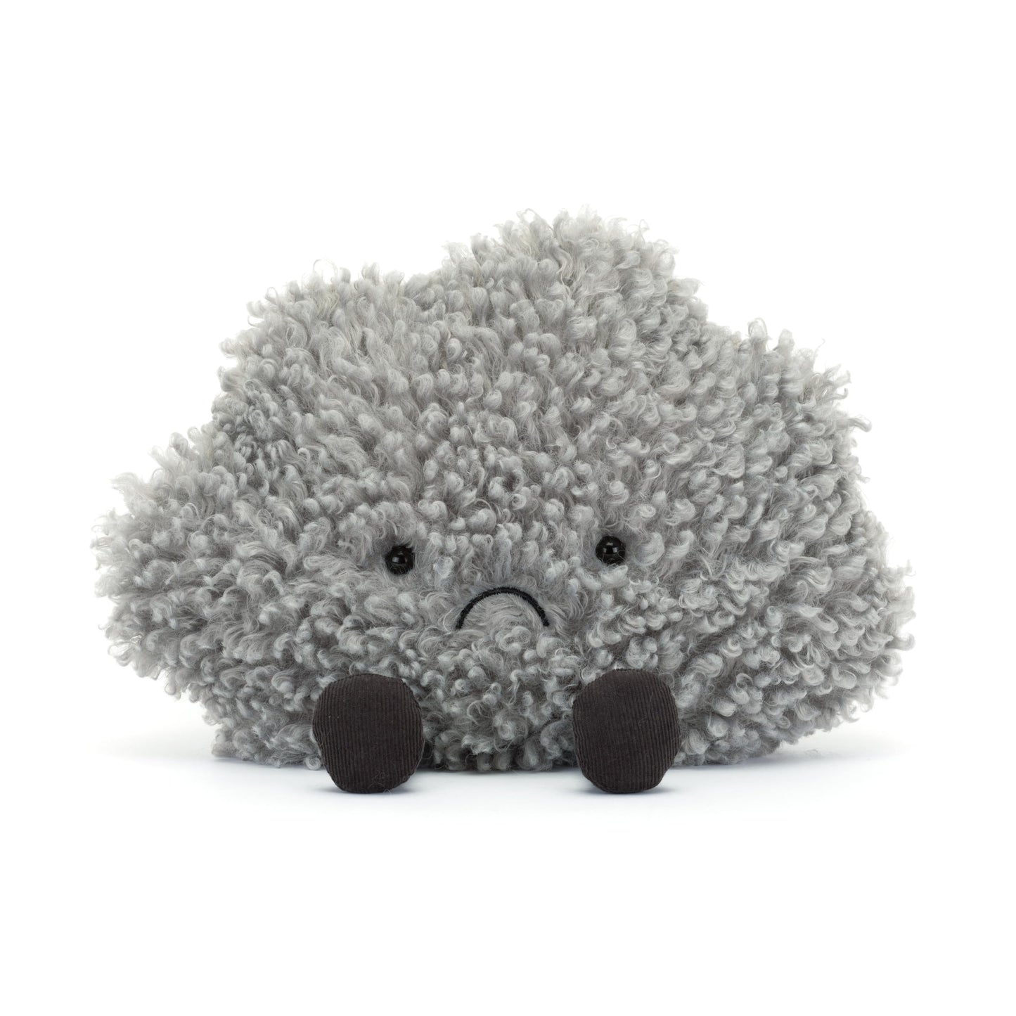 Jellycat Amuseables Storm Cloud plush toy with a smiling face and raindrop details, perfect for cuddling and play.
