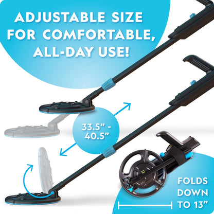Blue Marble National Geographic kids metal detector kit with waterproof coil, trowel, ideal for gold hunting and beach exploration