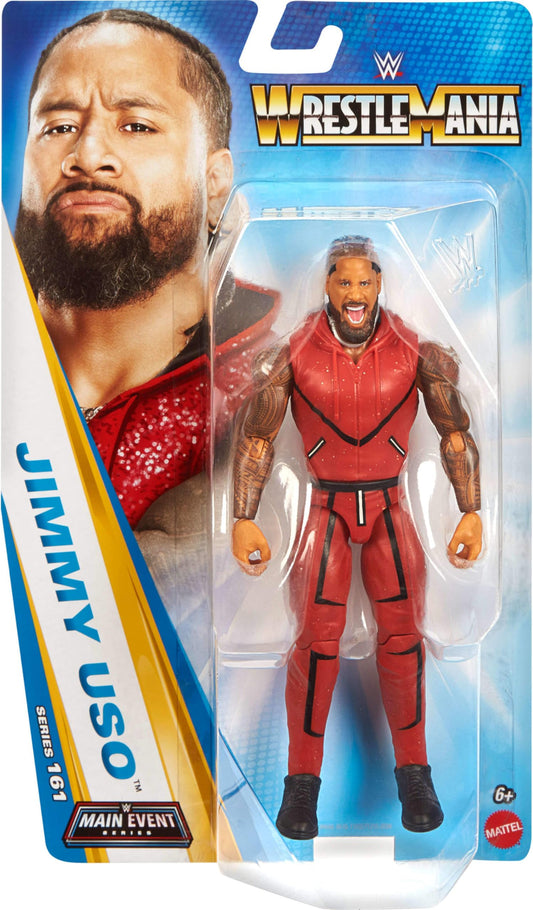 Mattel WWE Jimmy Uso Action Figure, Main Event Series #161, 6-inch Collectible Superstar with 14 Articulation Points & Life-Like Look, JHH88
