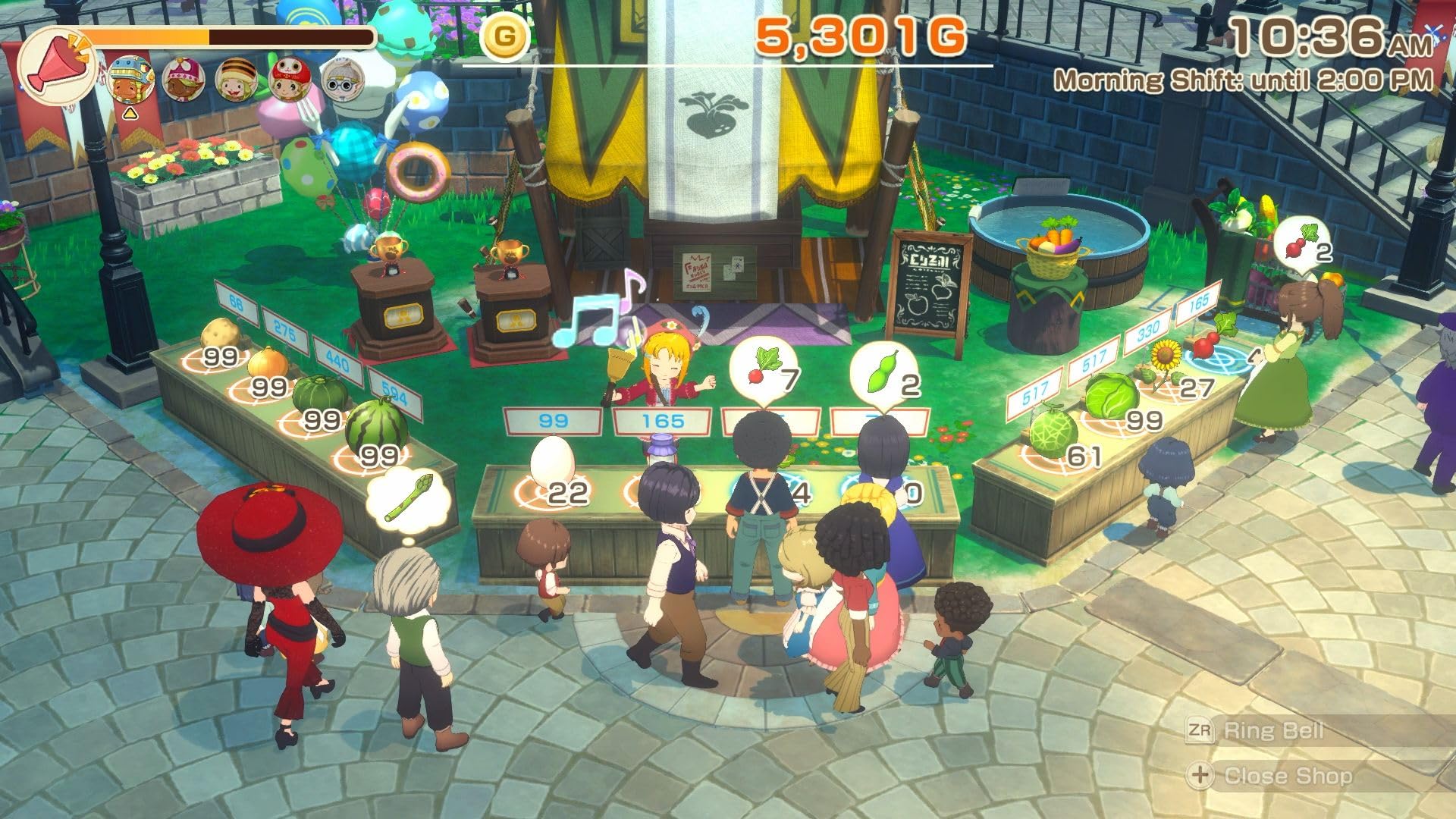 Story of Seasons: Grand Bazaar Switch game by Marvelous Europe, showing colorful game cover with farm and village scenes.