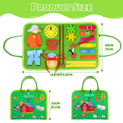 Lanjue Busy Board Sensory Toys for Babies, 6 in 1 Toddlers Toys Sensory Activity Board Preschool Educational Toys for Learning Fine Motor Skills Toddler Travel Toys for 1+ Year Old Girls Boys, Medium
