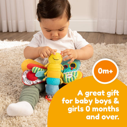 LAMAZE Freddie the Firefly clip-on sensory toy for newborns, suitable for prams and pushchairs, for babies 0-6 months.