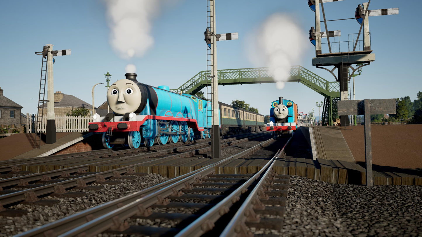 Thomas and Friends Wonders of Sodor Deluxe Edition for PS5, featuring colorful train characters and vibrant game artwork.