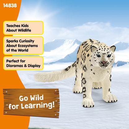 SCHLEICH 14838 Snow Leopard Wild Life Toy Figurine for children aged 3-8 Years