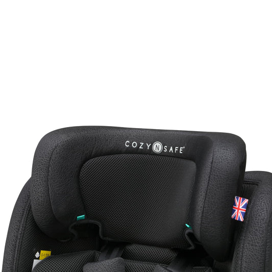 Cozy N Safe Fuji i-Size 76-150cm Child Car Seat (up to 12 Years Old), Forward Facing, 3-Point seat Belt, 5-Point Harness Upto 105cm,high-Back Booster to 150cm, Side Impact Protection (Onyx)