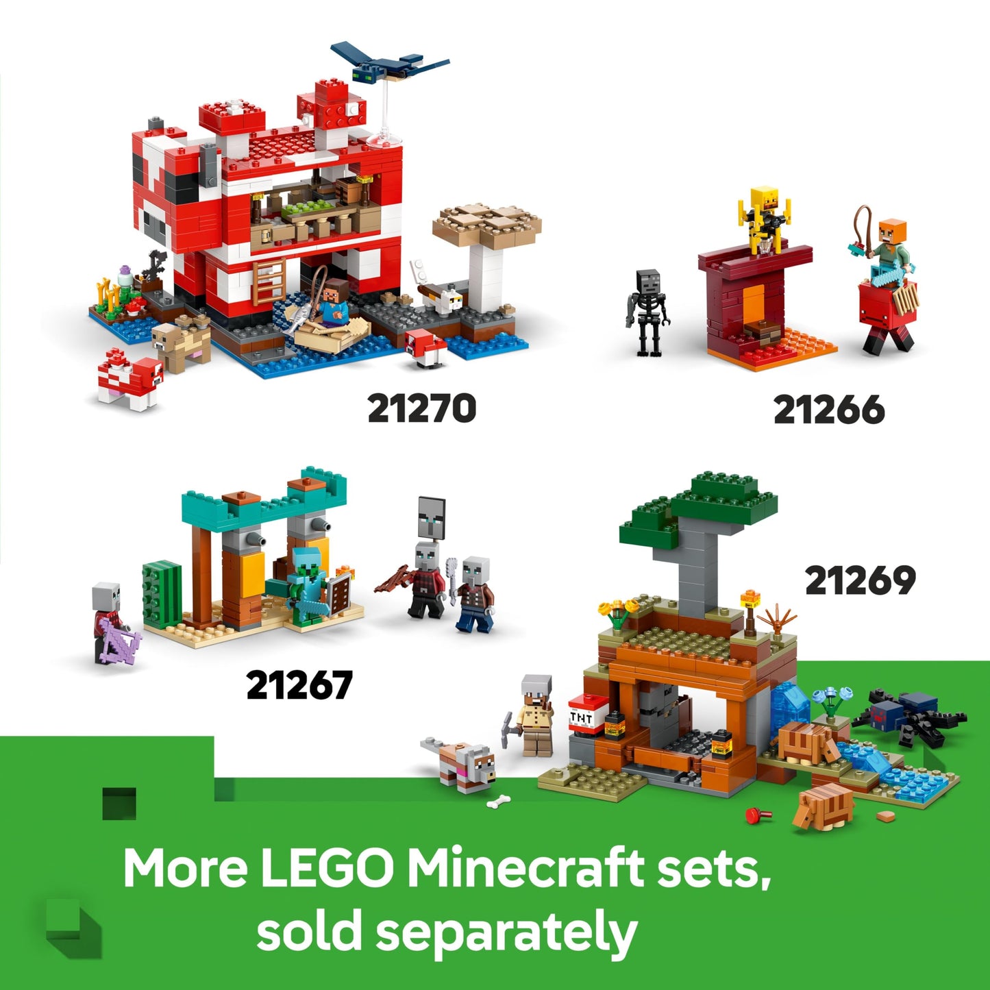 LEGO Minecraft The Baby Pig House Toy - Building Set incl. a Hero Figure, Mobs, a Farm & Forest Biome - Gaming Gift for 7+ Year Old Girls & Boys - 21268