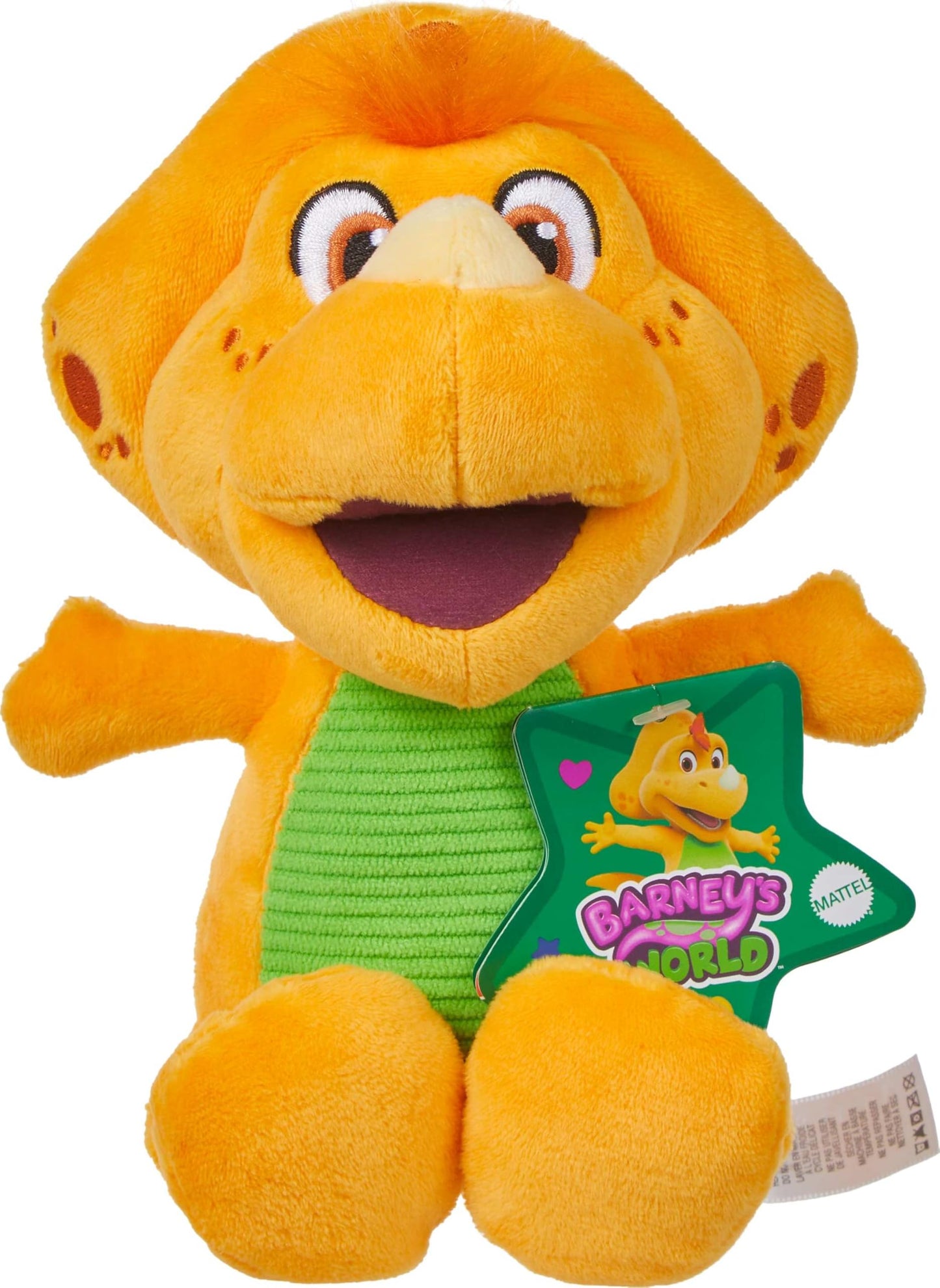 Fisher-Price Barney plush toy from the World Toddler Toys collection, soft character for preschool kids, ages 2+.