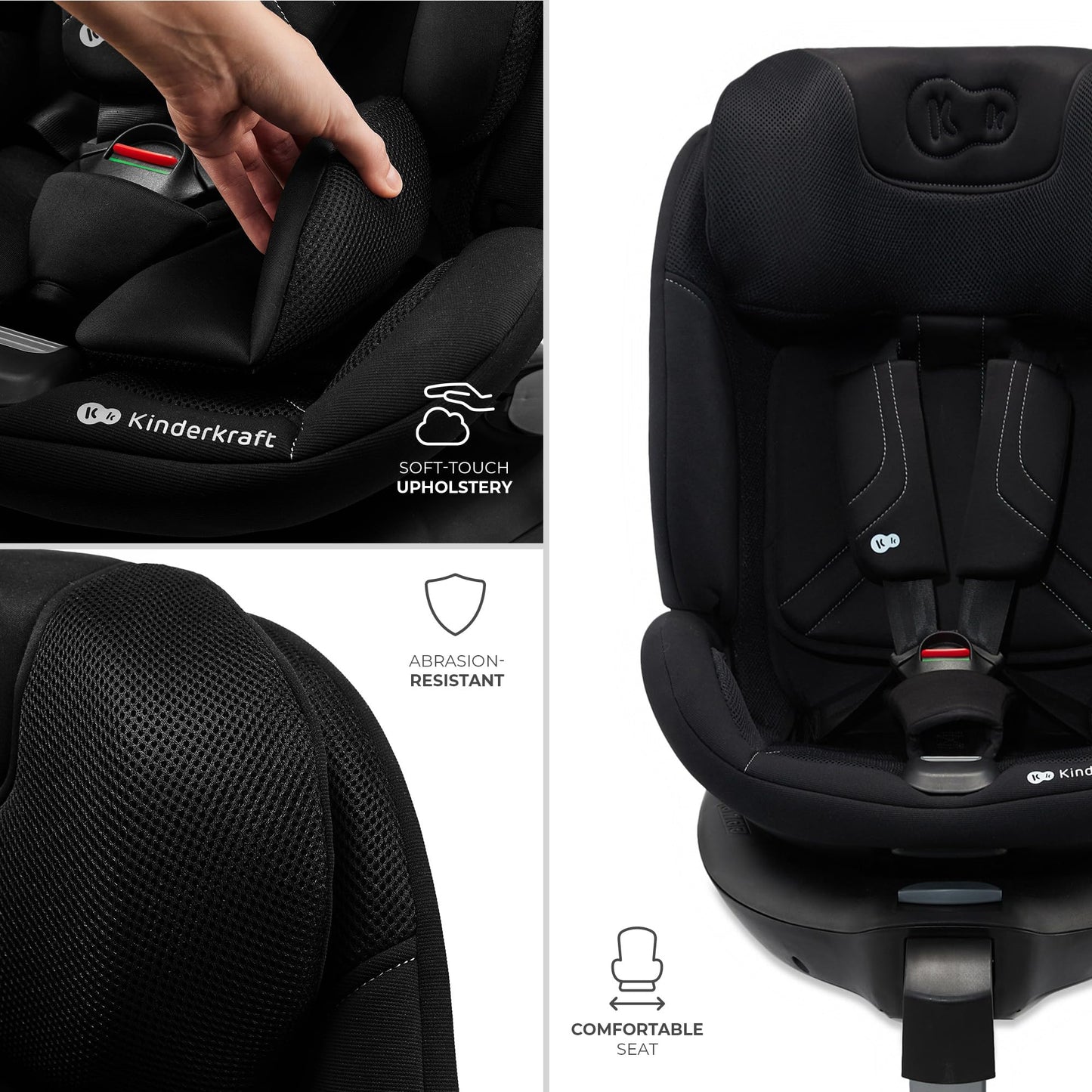 Kinderkraft XRIDER2 Infant Car Seat with Base, Isofix, I-Size 40-125 Cm, from Birh to 7 Years, Reclining, 360 Degree, Safety Systems, Travel Comfort, Green