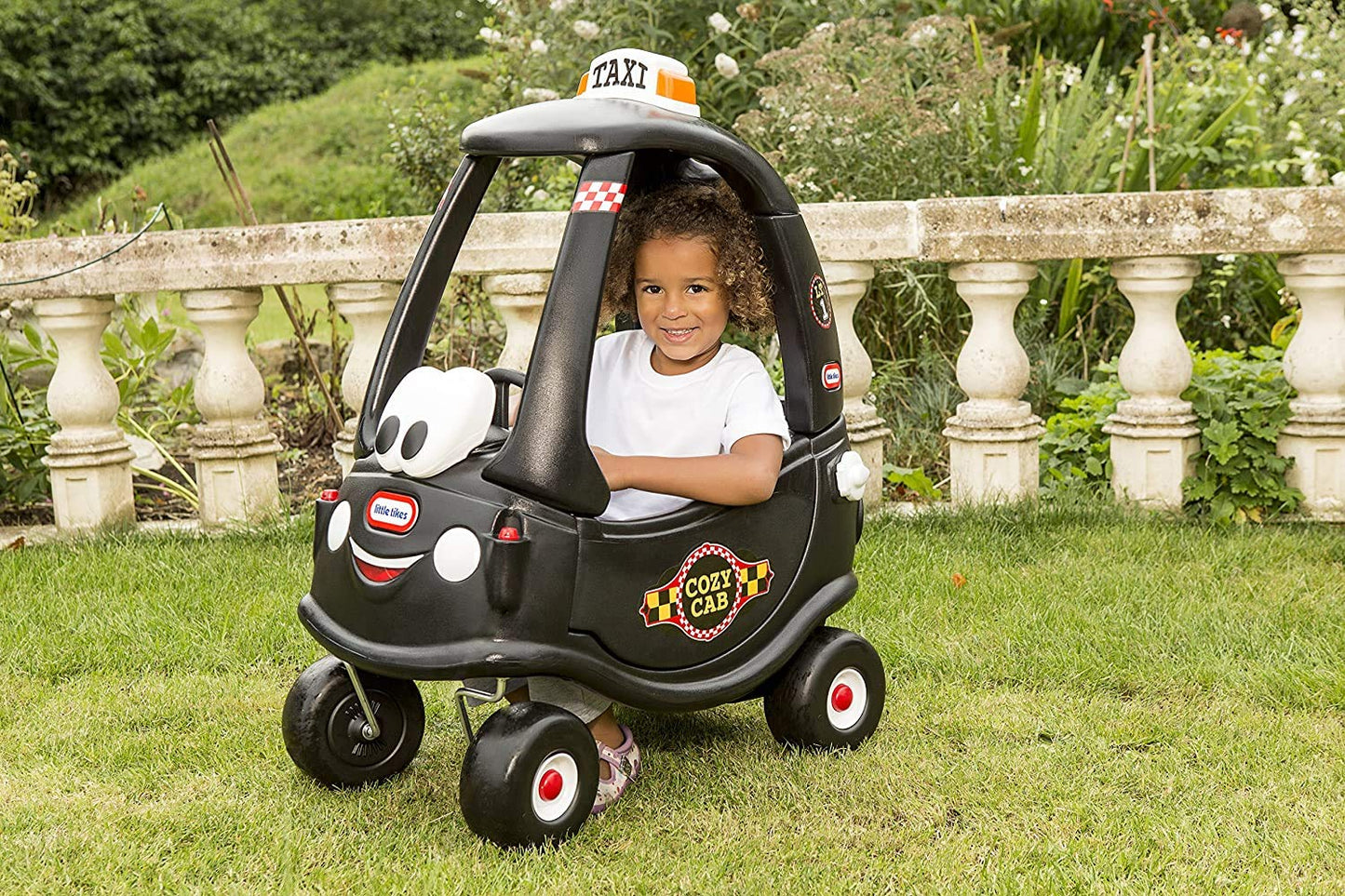 Little Tikes Black Cab Cozy Coupe Car - Ride-On with Real Working Horn, Clicking Ignition Switch, & Fuel Cap