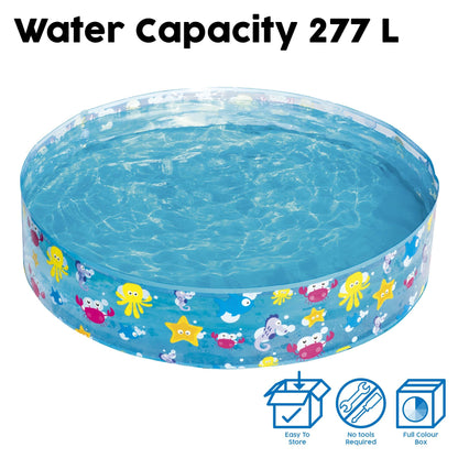 Bestway Sea Creature Paddling Pool Kiddie Swimming Pool, Inflatable Above Ground Pool, Outdoor Garden Pool, Blue, 48 x 10 Inch