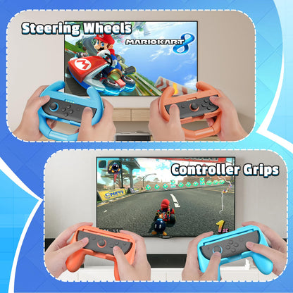 BRHE 18-in-1 Switch sports accessories bundle for Nintendo Switch 2, includes game controllers and fun party game components.
