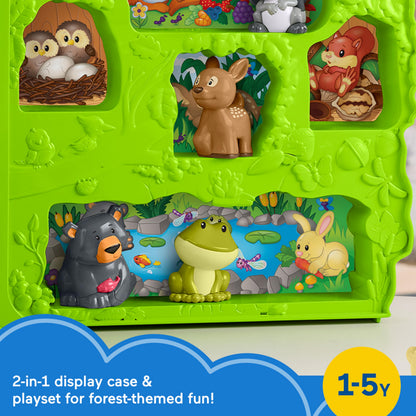 Fisher-Price Little People Toddler Toy Forest Friends Carry Case Playset with Animal Figures for Pretend Play Kids Ages 1+ Years, HWB29