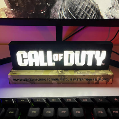 Neamedia Call of Duty logo LED lamp, official licensed gaming light for living room or office, compatible with consoles and PC