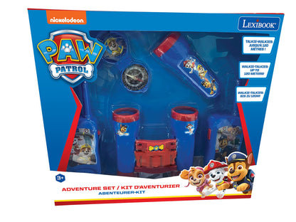 LEXIBOOK, Paw Patrol, Adventurer Set for Children, Walkie-Talkies 120m, Binoculars, Compass, Torchlight, Blue/Red, RPTW12PA