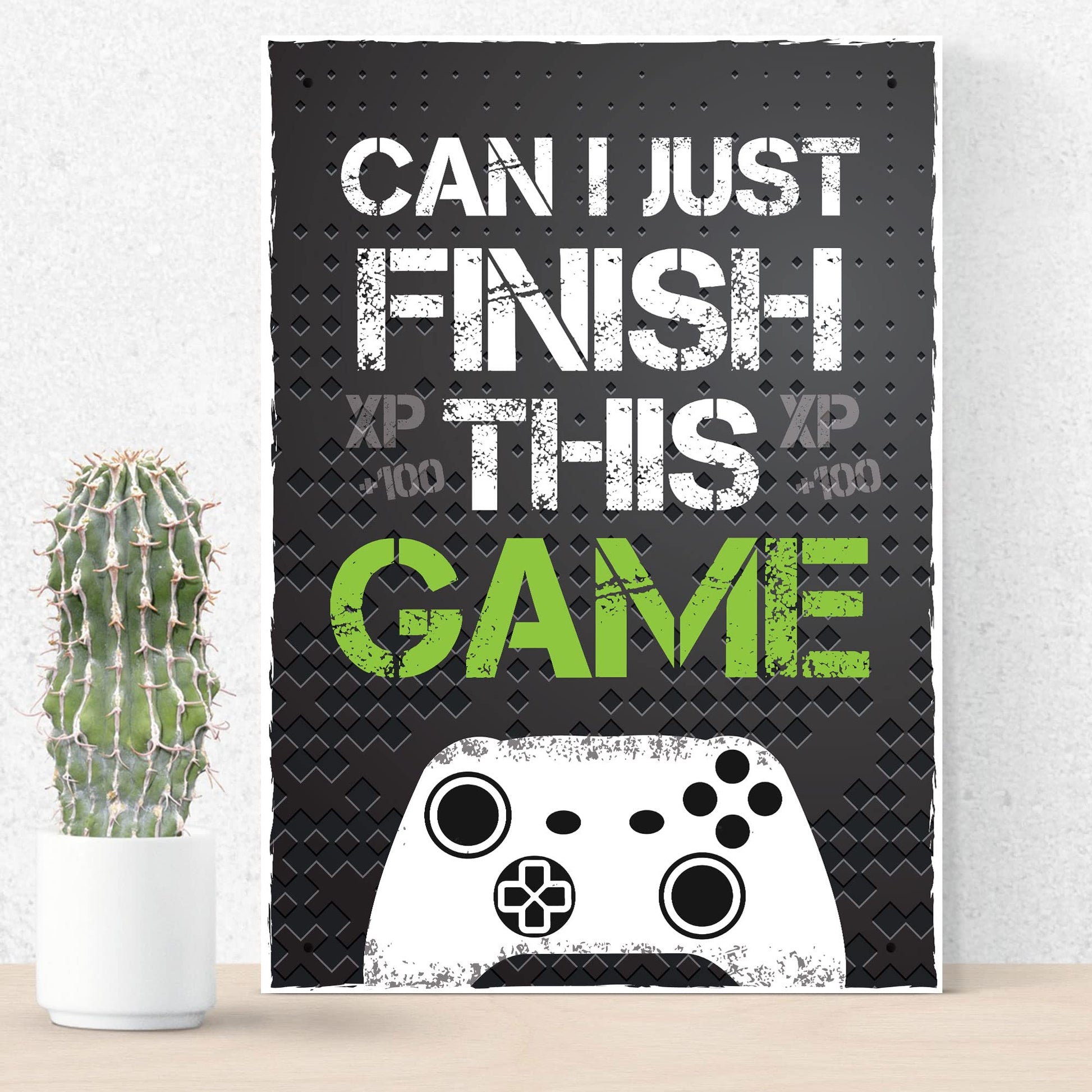 Black Xbox-inspired gaming sign by RED OCEAN, designed for boys' bedrooms and man caves, perfect for gamer wall decor.