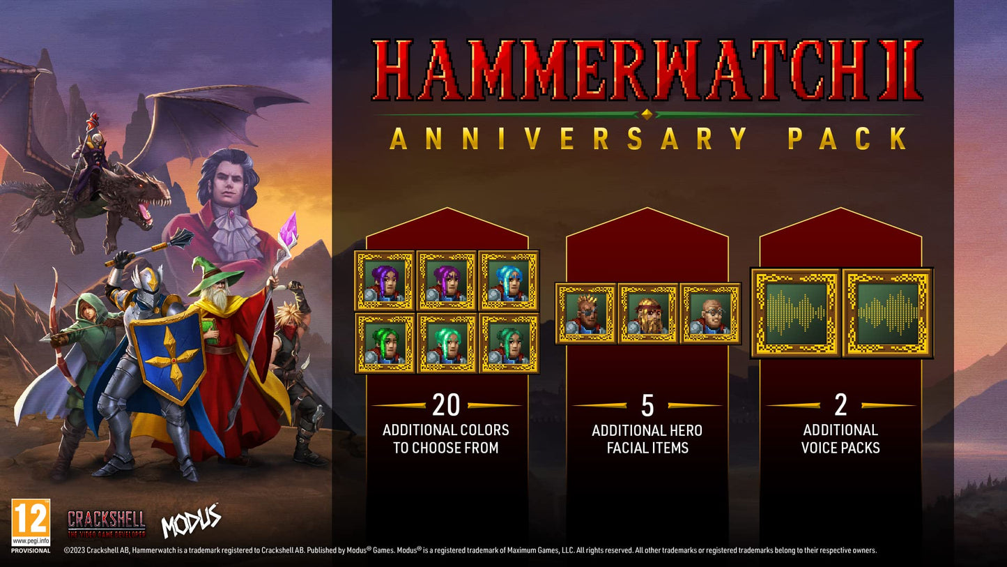Digital game cover for Hammerwatch 2: Chronicles Edition on PS5 by Modus, featuring fantasy artwork and game title.
