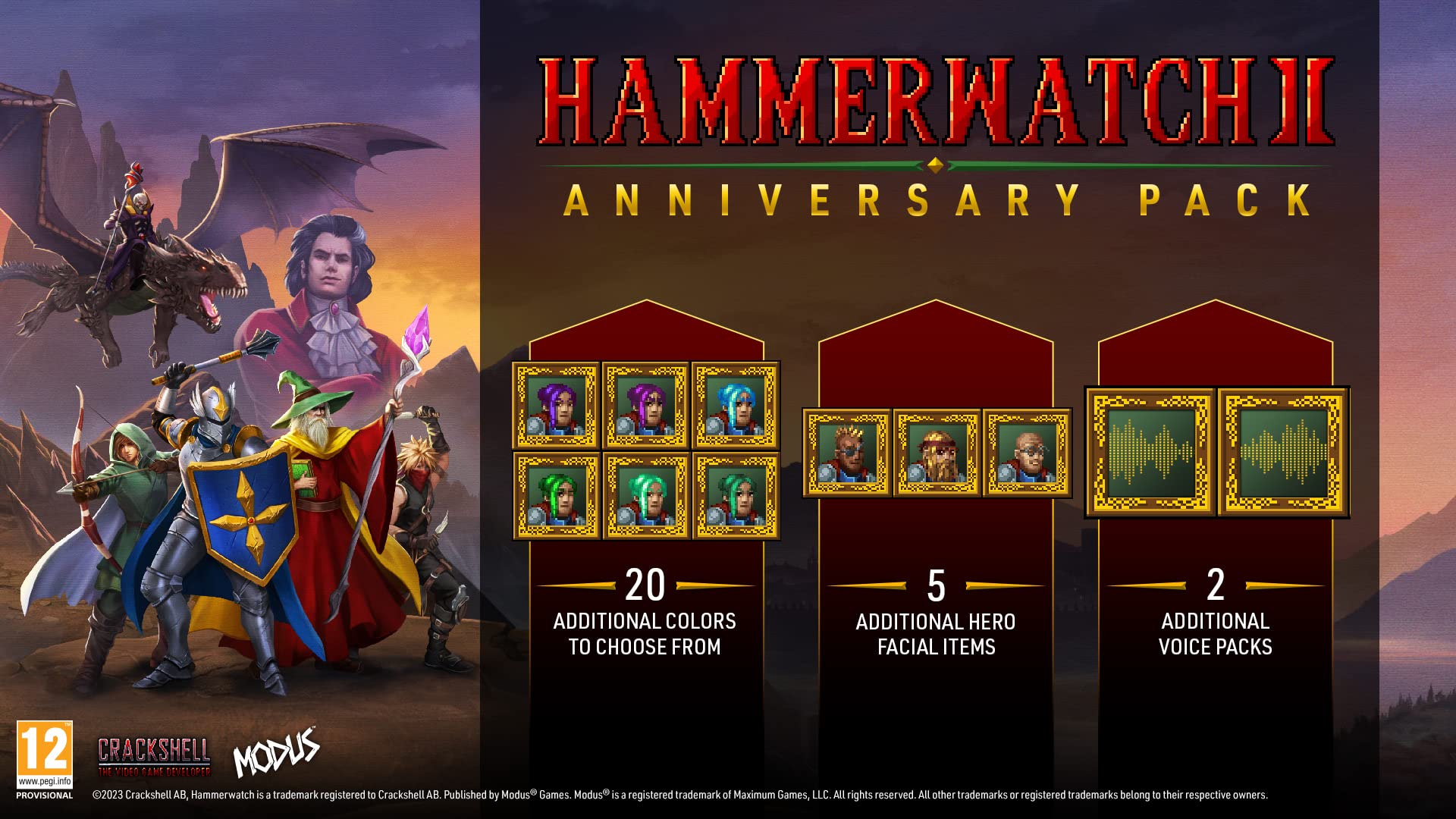 Digital game cover for Hammerwatch 2: Chronicles Edition on PS5 by Modus, featuring fantasy artwork and game title.