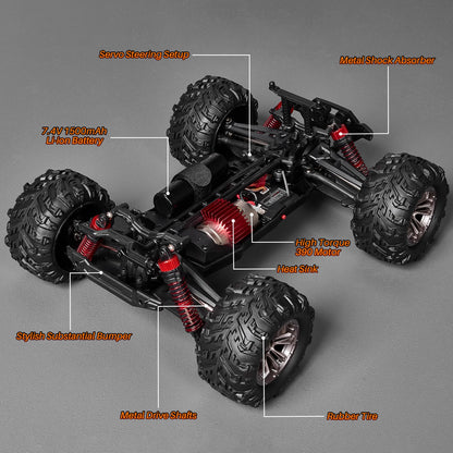 SIMREX 1:16 Scale Hobby RC Car, 36 KPH High-Speed 4WD RC Truck, 2.4 GHz Remote Control Car, 4WD All-Terrain Electric Vehicle, Off-Road Vehicle for Kids And Adults