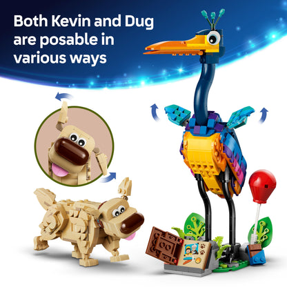LEGO|DISNEY PIXAR Kevin & Dug Figures - Toy Golden Retriever Dog & Exotic Bird - DIY Kids' Bedroom Decor Idea - Birthday Gift for 9+ Year Old Girls & Up Movie Fans - 43290