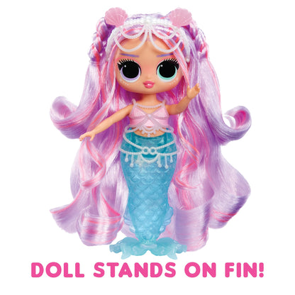 L.O.L. Surprise! Tweens Mermaid Lana Fashion Doll with color-changing tail and movable fin, showcasing stylish accessories.