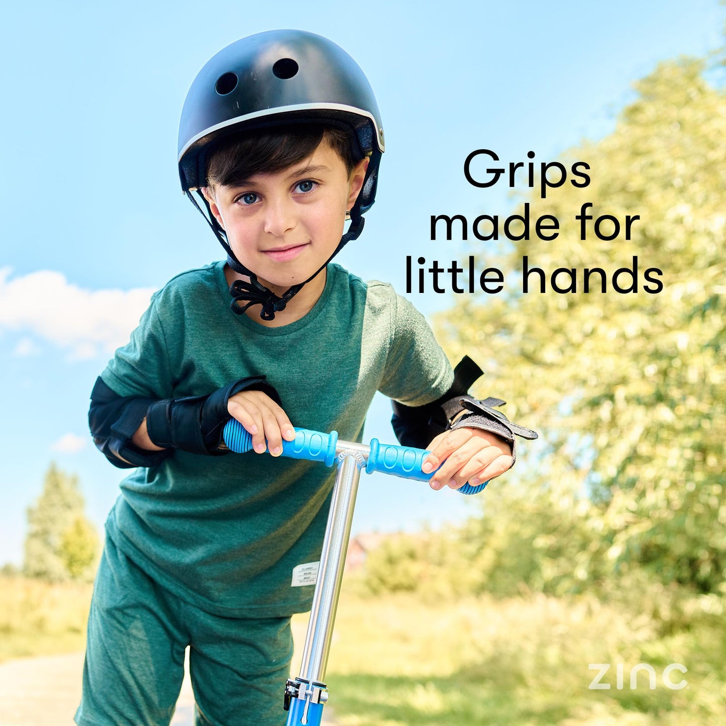Zinc Superstar Kids Scooter for Ages 3+ – Three Wheeled Boys & Girls Scooter with LED Light Up Deck & Wheels, Adjustable Handlebar, Lean ‘n’ Steer Controls, Rear Brake, Soft Rubber Grips, Blue