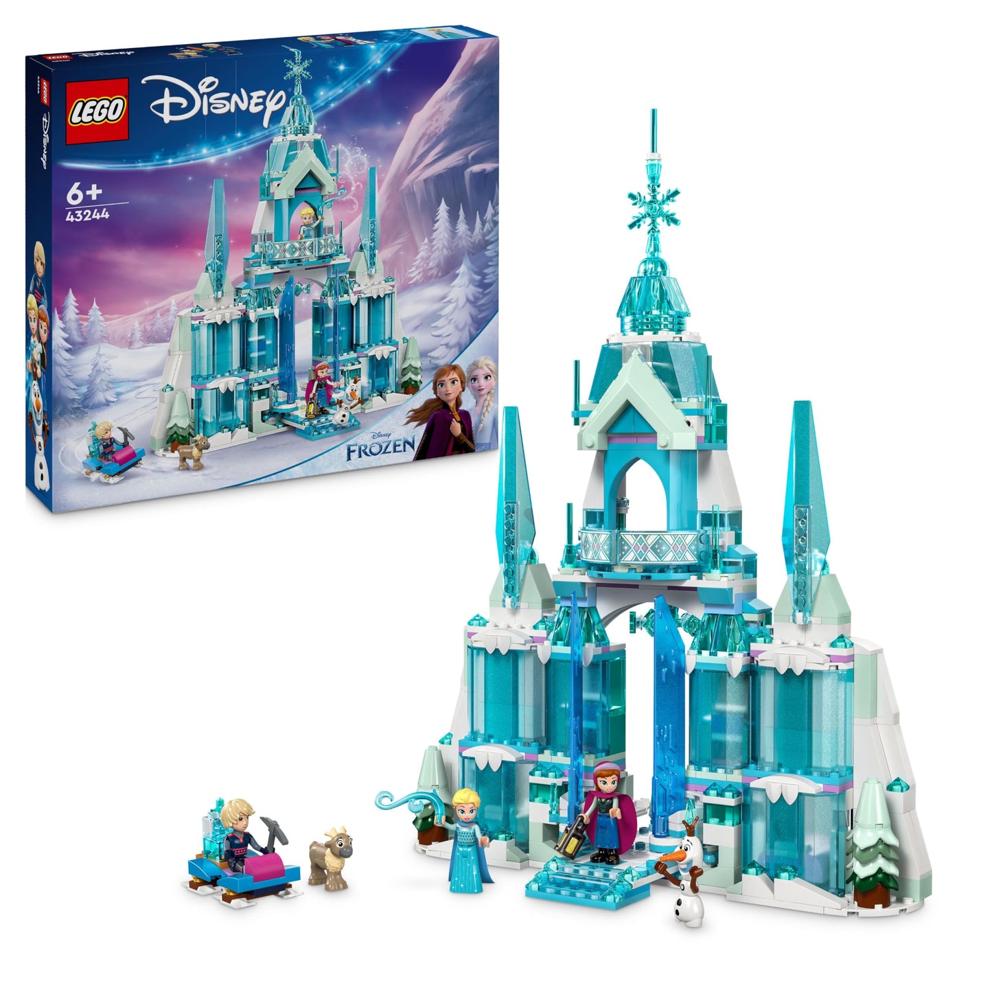 LEGO ǀ Disney Frozen Elsa’s Ice Palace Building Toy Set for Kids with a Castle and Elsa & Anna Minidoll Figures, Fun Gift Idea for Girls, Boys and Film Fans Aged 6 Plus 43244