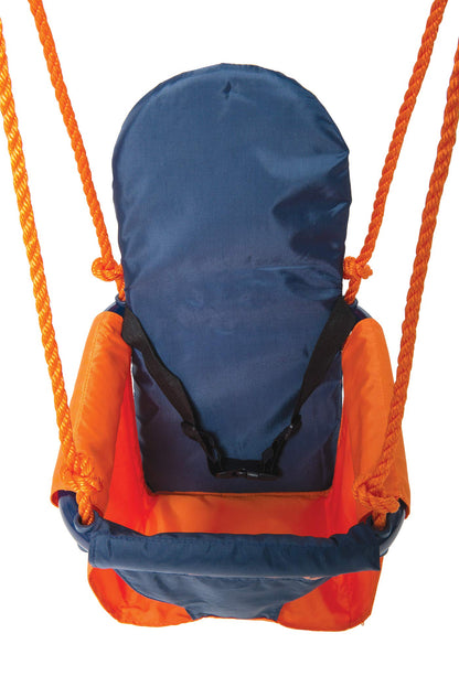 Hedstrom Folding Baby Swing Set | Age 6-36 Months | Outdoor Garden or Home Play Equipment Children | Adjustable Kids Playground | Toddler Toy Chair High Back, Blue/Orange