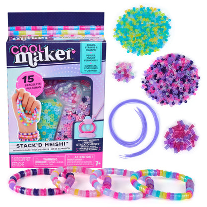 Cool MAKER, Stack’d Heishi Expansion Pack, Bracelet Making Kit with over 1300 Beads for Bracelets, Makes 10, Arts and Crafts Kids Toys for Girls Ages 7 and up