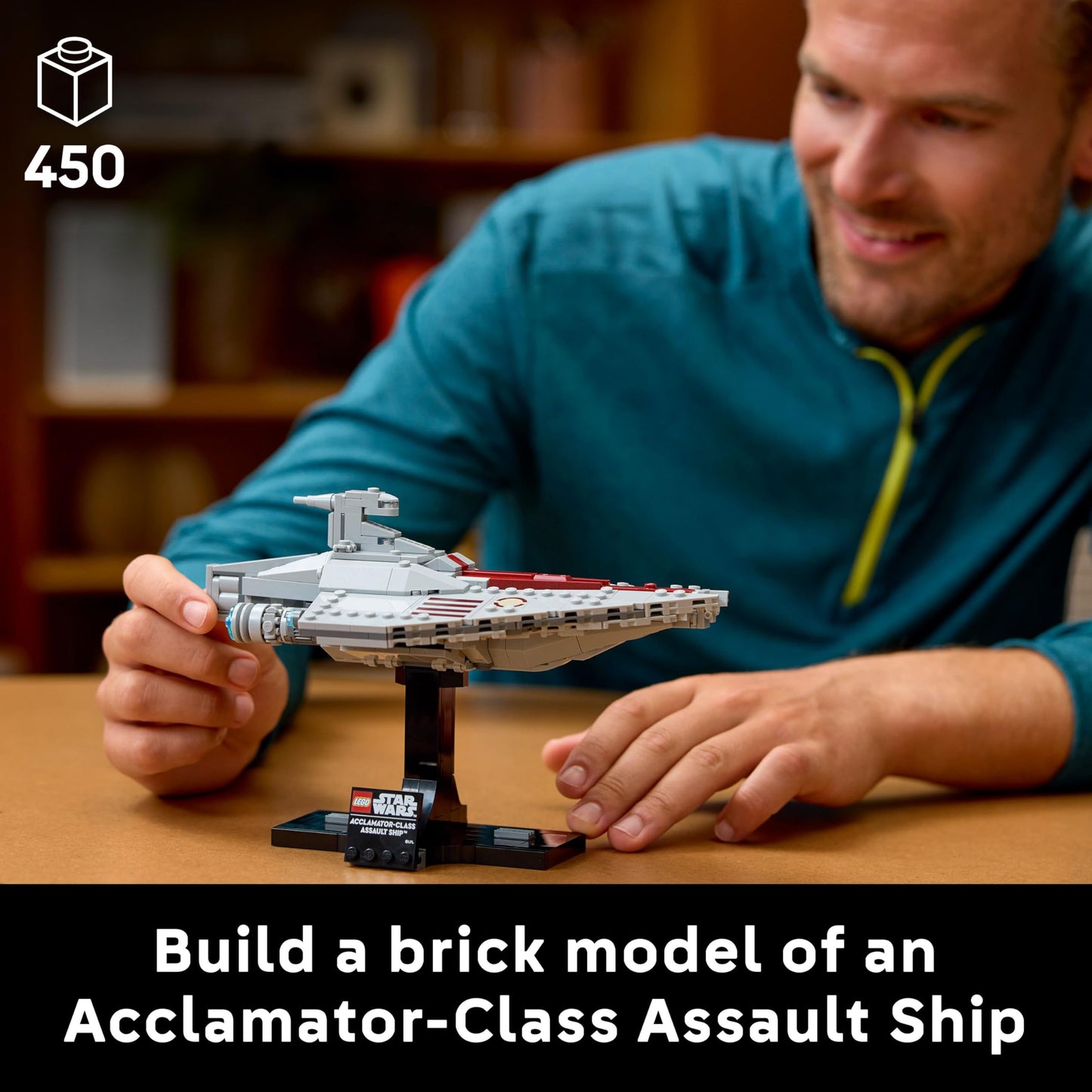 LEGO Star Wars 75404 Acclamator-Class Assault Ship, Collectible Starship Model Building Set with a Display Stand, Birthday Gift Idea for Teenage & Adult Fans of Attack of The Clones
