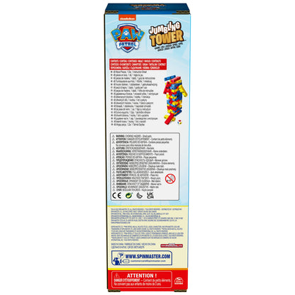 PAW Patrol Jumbling Tower by Spin Master Games, Stacking Building Toppling Colourful Wood Game for Kids PAW Patrol Toys, for Preschoolers Ages 4 and up