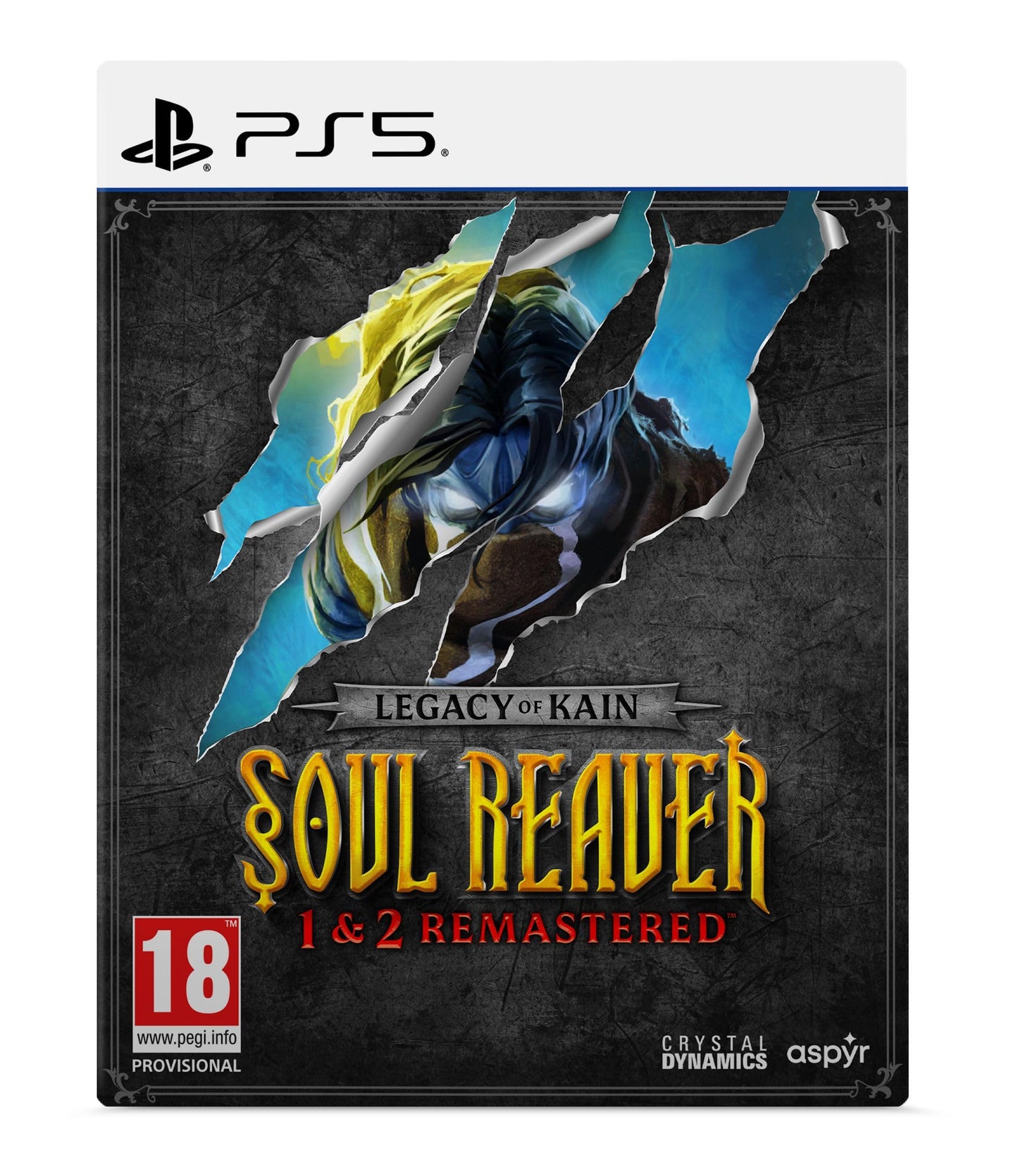 Aspyr's Legacy of Kain Soul Reaver 1 & 2 Remastered Deluxe Edition game case for PS5 with artwork and branding.