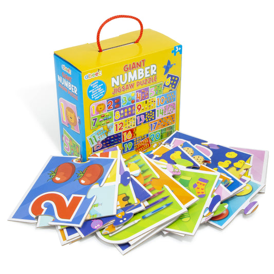 abeec Giant Number Puzzles - Floor Jigsaw Puzzles For Kids - Includes 30 Giant Floor Puzzle Pieces - Educational Toys - Toddler Games - Number Puzzle