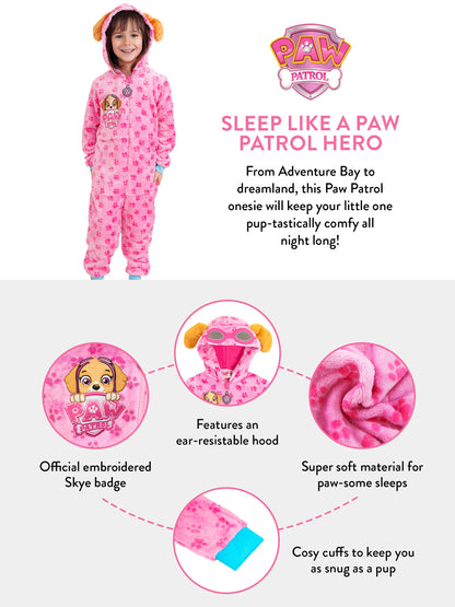 Paw Patrol Onesie | Skye Girls Onesie | Fleece Pyjamas Pink Age 4 to 5 Years