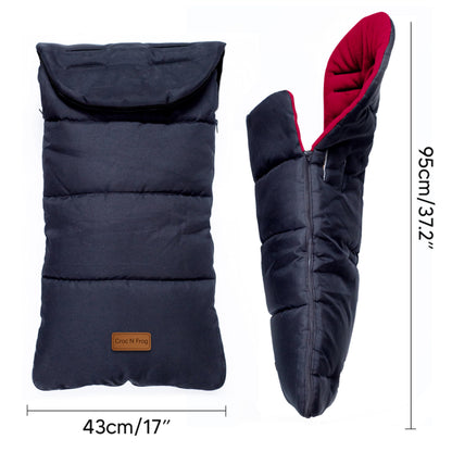 Croc N Frog universal baby bunting footmuff with soft polar fleece, water-proof, wind-proof, designed for strollers and prams.