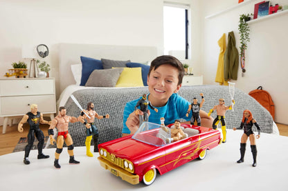 Mattel WWE Action Figure & Toy Vehicle Set, Rey Mysterio Main Event Figure & Lucha Low Rider Car with Launching Action & Hydraulics, HYT25